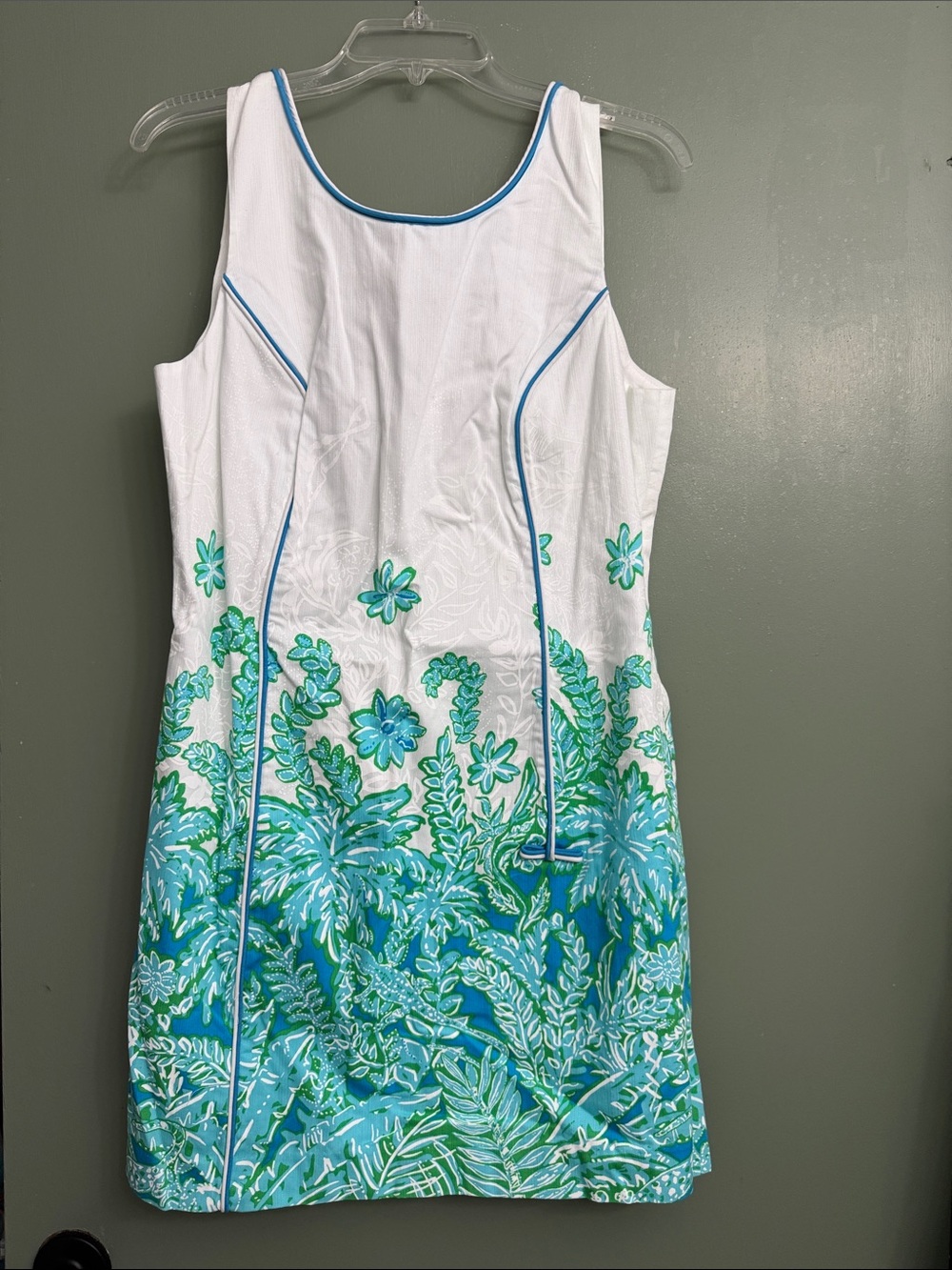 Lilly Pulitzer White & Turquoise Floral Tank Dress